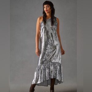 Sequin one shoulder dress by Maeve for Anthropologie